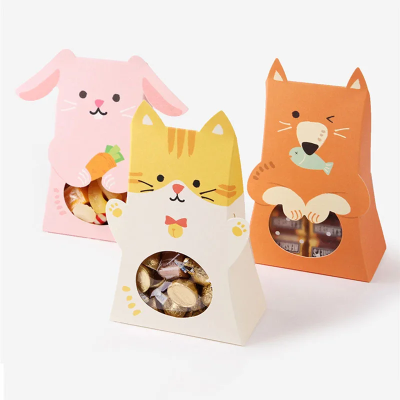 30pcs Cute Cat rabbit Animal Paper Candy Box Boy Girl kids ...