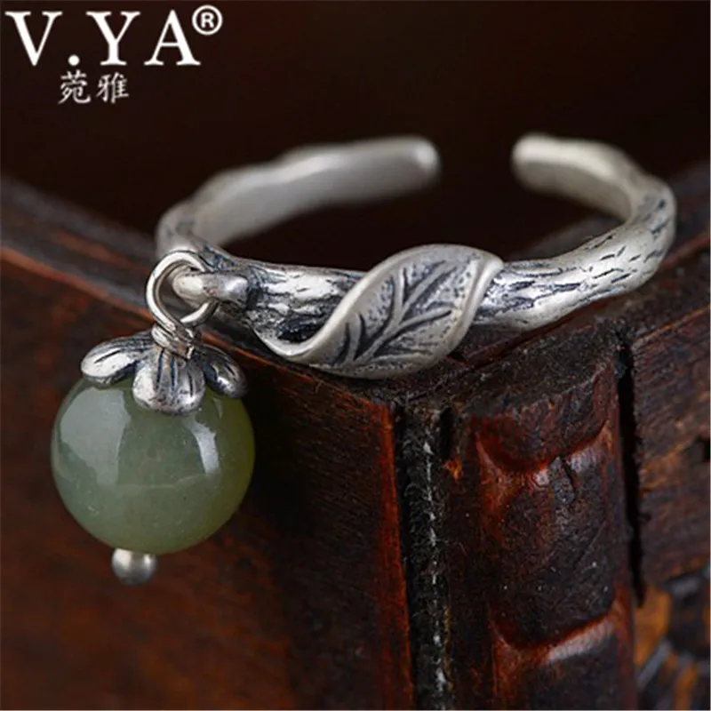 

V.YA Silver Ring with Stone for Women 100% 925 Sterling Silver Rings Vintage Jewelry Party Gift Bijoux Hot Sale