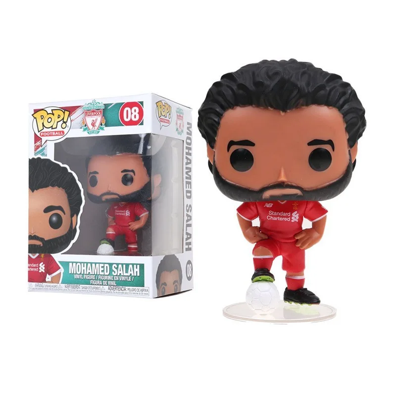 FUNKO POP Manhattan Юнайтед игрушки Ливерпуль Фирмино Садио манет Мохамед Салах Pogba Фигурки игрушки для детей подарок на день рождения - Цвет: with box