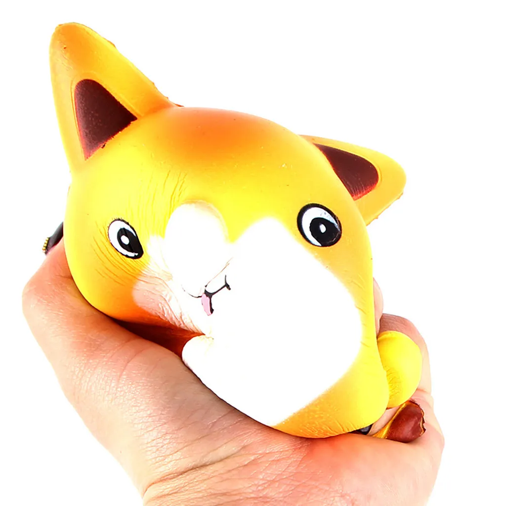 Children slow rebound slow squeeze toy simulation food model ventilation decompression toy cartoon fox version toy 2019 new