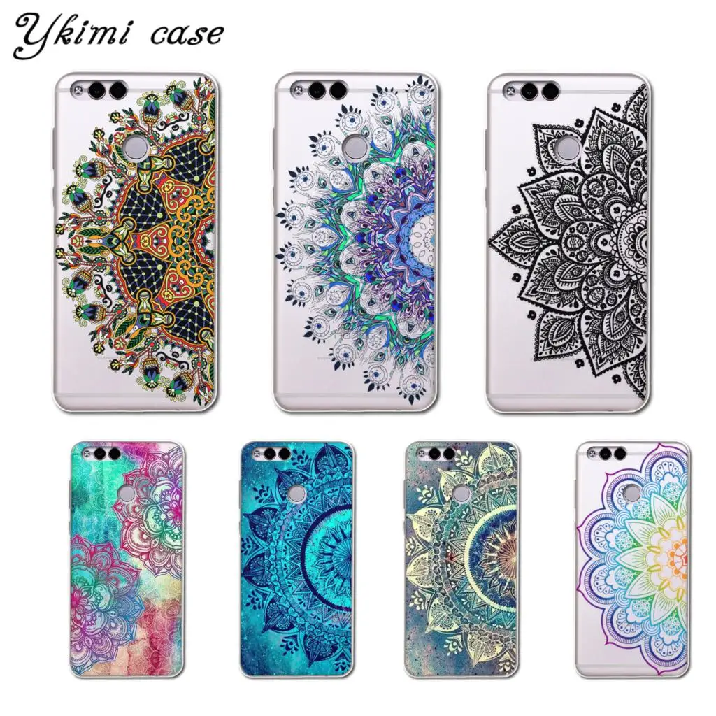 

Ykimi Case Beautiful cartoon mandala Cover For Huawei Honor 9 Lite 10 9 7c 7a 7x 7a Pro play 8 Lite 8 8x Case Soft Silicone TPU