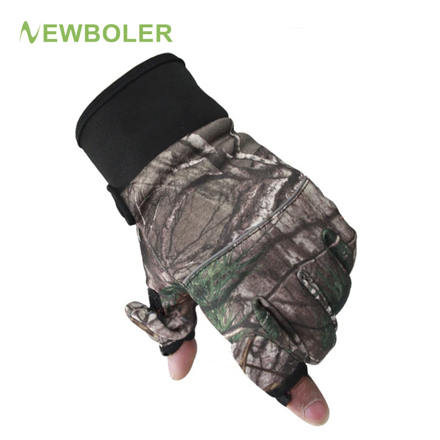 

NEWBOLER Hunting Fishing Cycling Gloves Man Woman Winter Camouflage Full/2 Half Finger Mittens Anti Slip Outdoor Sports Gloves