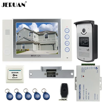 

JERUAN Home luxury 8 inch TFT video door phone Record intercom system kit 700TVL RFID Access IR Night Vision Camera 8GB SD CARD