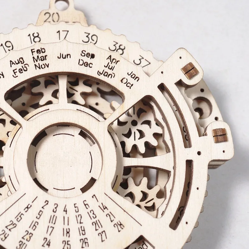 Креативный DIY 3D вечный календарь деревянная механическая модель головоломка игра сборка игрушка подарок