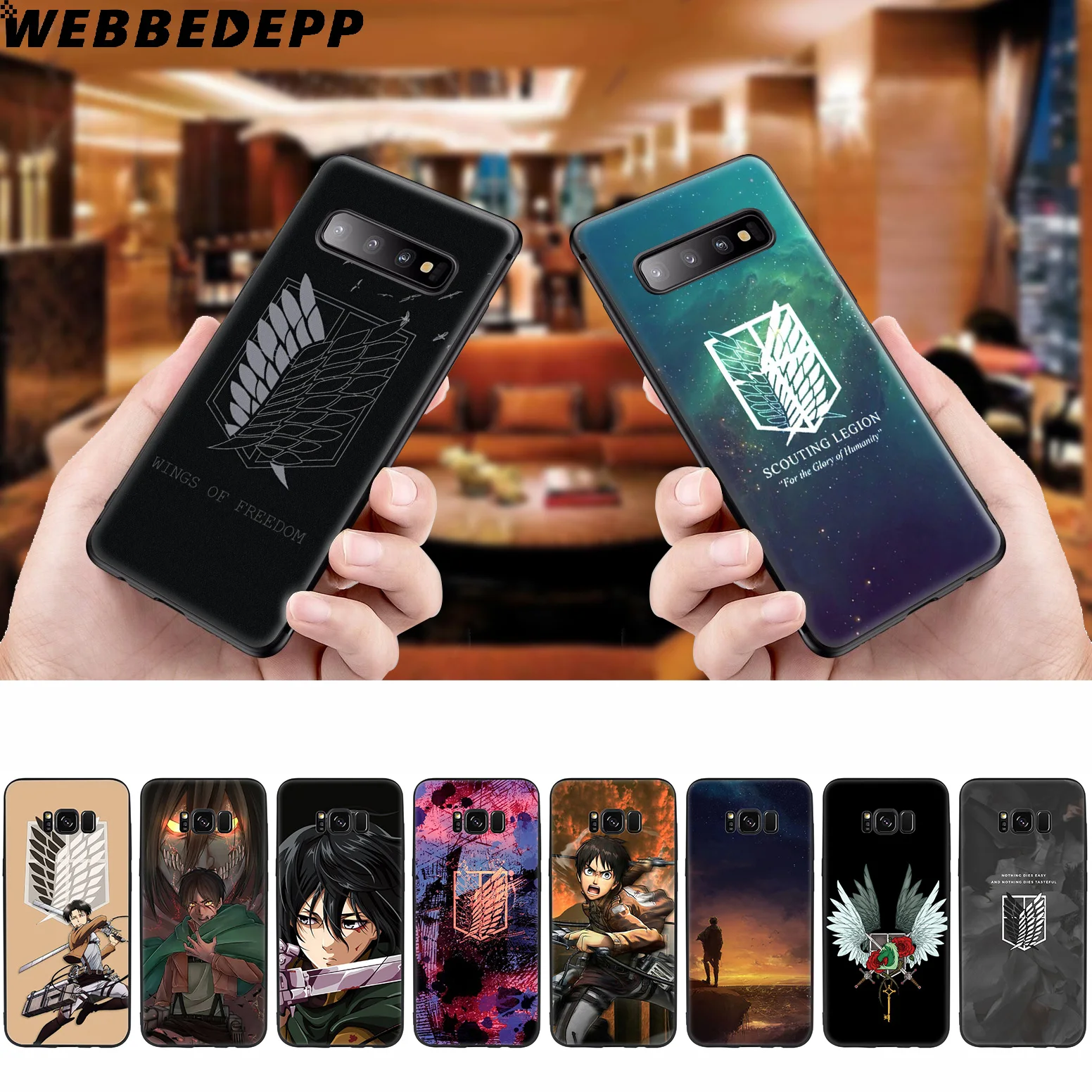 Мягкий чехол WEBBEDEPP Attack on Titan для Samsung Galaxy S10 S10e S9 S8 Plus S7 S6 Edge & J6 2018 Note 10 9 8 |
