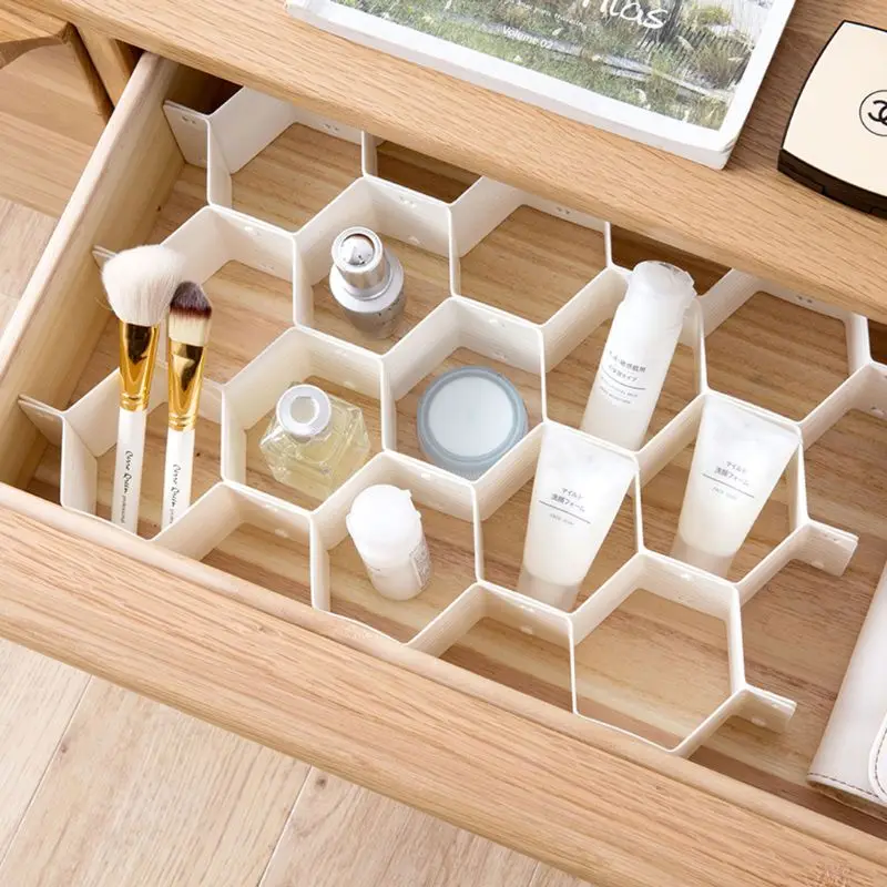 Honeycomb Shape Drawer Organizer 8 Pcs Closet Dividers Plastic