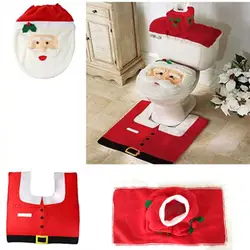 3 шт./компл. Happy Santa чехол для унитаза для ног для унитаза крышка сиденья Крышка рождественские украшения коврик для унитаза туалетные
