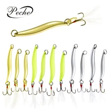 Ложка с металлическими блестками, жесткие приманки, светящиеся рыболовные приманки, воблеры, воблеры с перьями, крючки для ловли нахлыстом, снасти