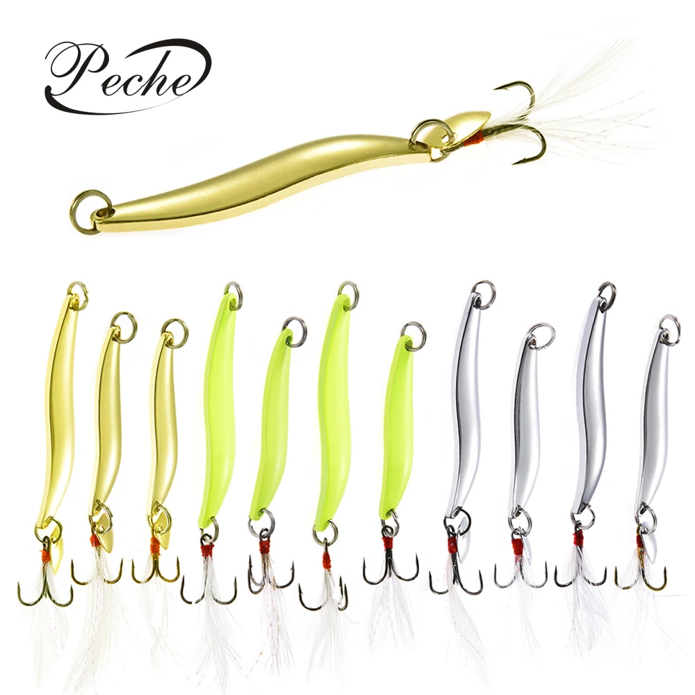 بيكي المعادن الترتر ملعقة الطعوم الثابت مضيئة الصيد السحر Pesca Wobblers Crankbaits مع ريشة السنانير ل يطير الصيد معالجة بيكي المعادن الترتر ملعقة الطعوم الثابت مضيئة الصيد السحر Pesca Wobblers Crankbaits مع ريشة السنانير ل يطير الصيد معالجة