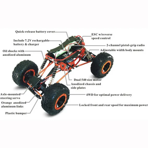 10th 4WD listrik Off Road crawler 