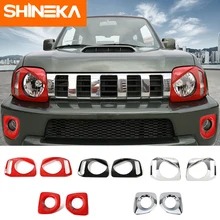 SHINEKA Автомобильная наклейка s для Suzuki Jimny 2007- ABS автомобильный передний противотуманный светильник, головной светильник, защитная крышка, наклейка для Suzuki Jimny