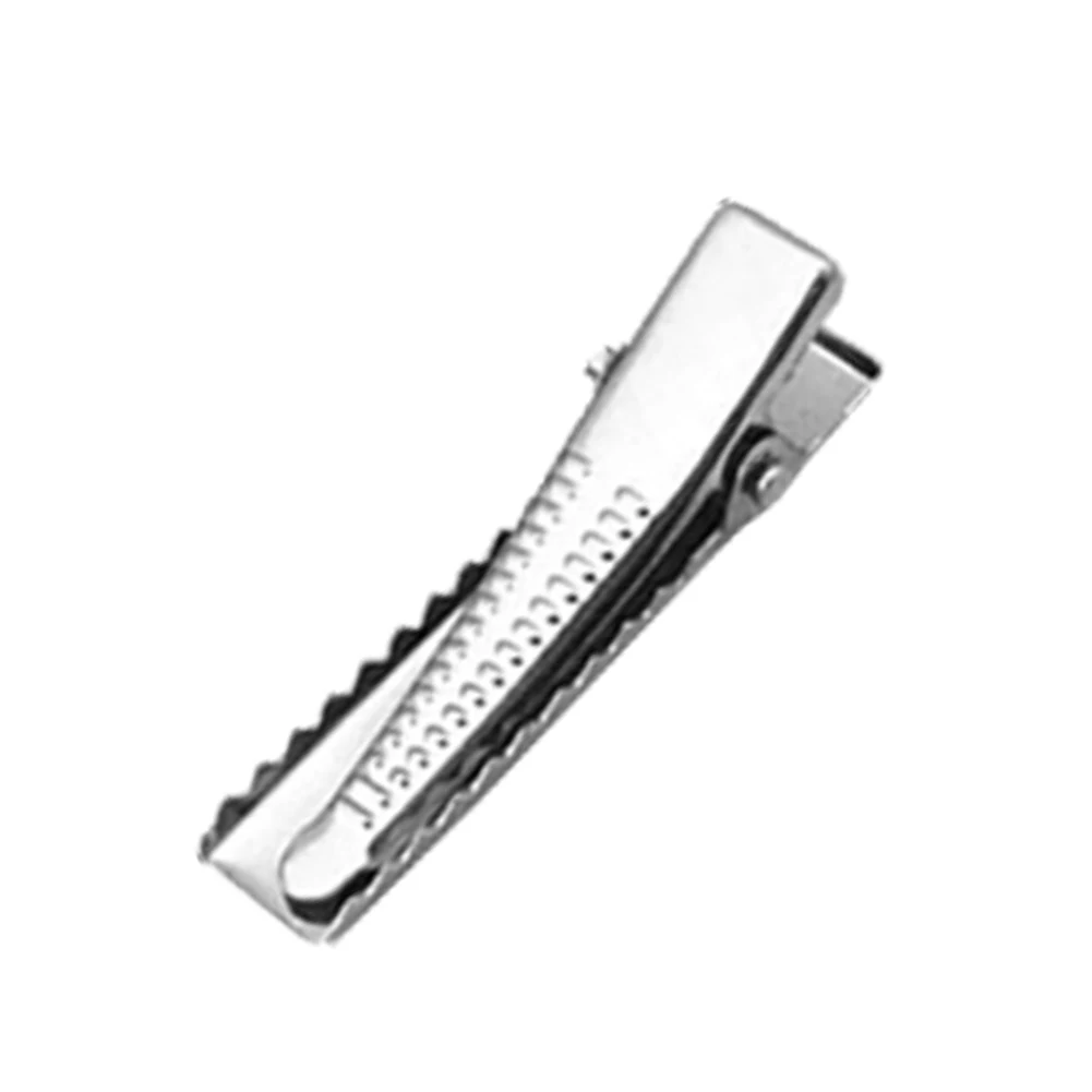 Высокое качество 50 шт. серебряный плоский металлический одинарный зубец Заколки-Аллигаторы для волос заколка для бантов DIY аксессуары заколки аксессуары
