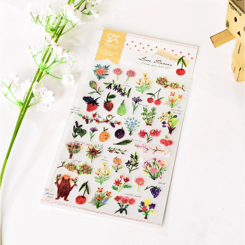 1 x Соня Любовь цветок бумажная наклейка для творчества декоративная наклейка для альбома Скрапбукинг kawaii канцелярские наклейки дневник