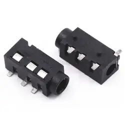 100 шт. 3,5 мм для наушников audio jack PJ-320D 4 pin SMD MP3 аксессуары PJ320D