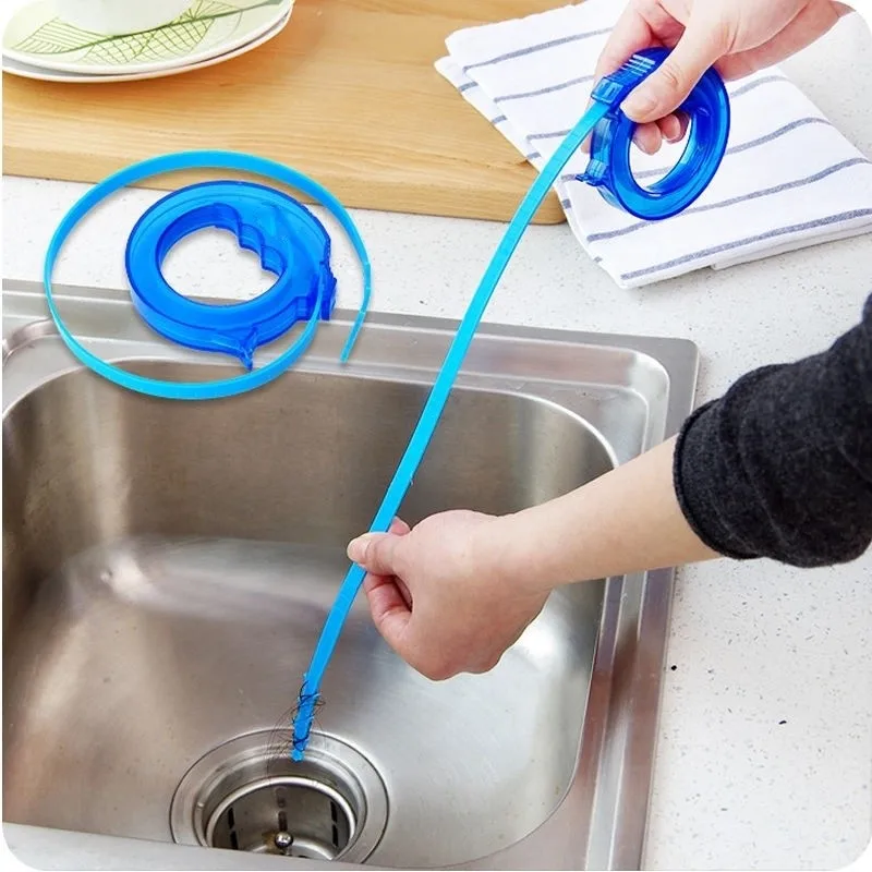 New 20" Sink Drain Hair Removal Tool Clog Snake Cleaner for Bathroom Kitchen bu 
