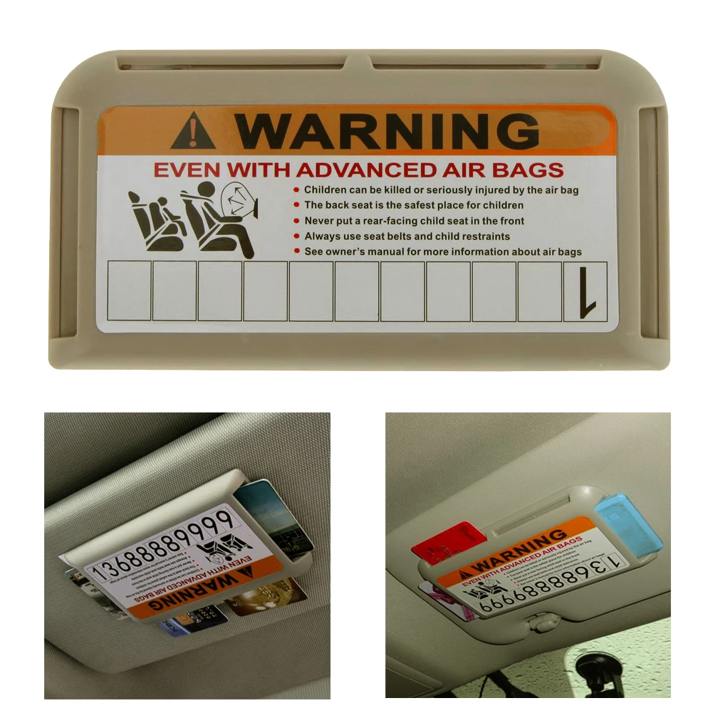 

VODOOL Car Sun Visor Card Holder Storage Clip With Temporary Parking Card Phone Number Card Plate Car Park Stop Sign Accessories