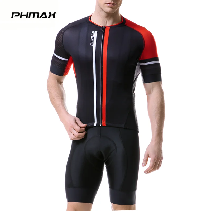 

PHMAX 2019 Anti-UV Pro Summer Cycling Jersey Set Men MTB Bicycle Cycling Clothing Suit Breathable Racing Bike Bib Clothes Suit