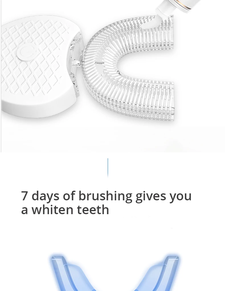 Новая электрическая зубная щетка u-образная Автоматическая звуковая электрическая зубная щетка 360 градусов Ультра звуковой очиститель зубов для ленивых людей