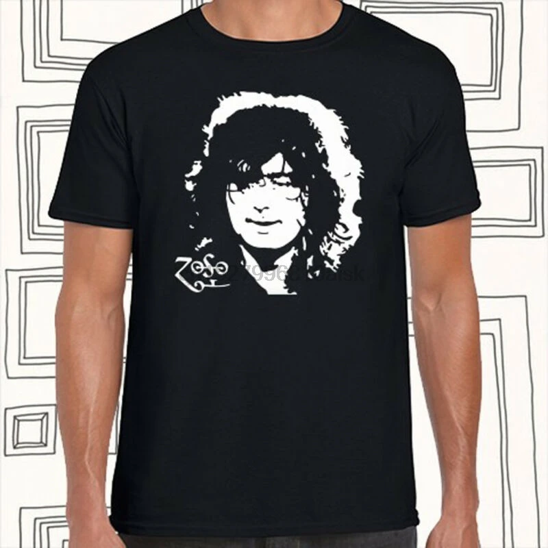 Jimmy Page Guitarist Music Legend Men's Black T-Shirt Size S M L XL XXL XXXL | Мужская одежда