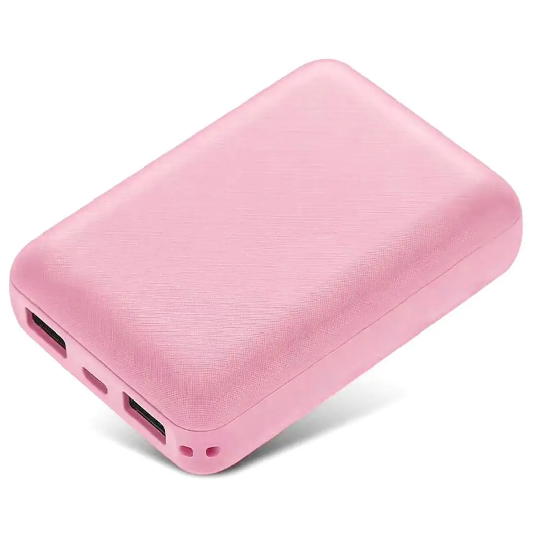 Портативный Ультратонкий смартфон с двумя портами usb power Bank - Цвет: Rose Red