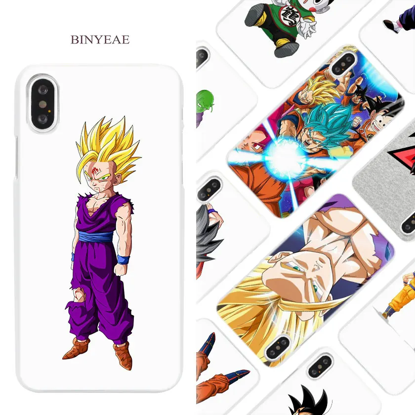 

BINYEAE Dragon Ball z super Goku Hard White Phone Case Cover Coque Shell for iPhone X 6 6S 7 8 Plus 5 5S SE 4 4S 5C