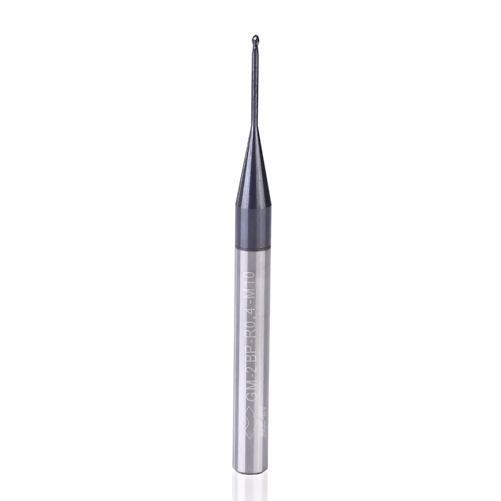 GM-2BP R1.0-R2.5 tungsten steel 2 flute ball nose long neck short cutting edge coated end mill cnc milling cutter cutting tools