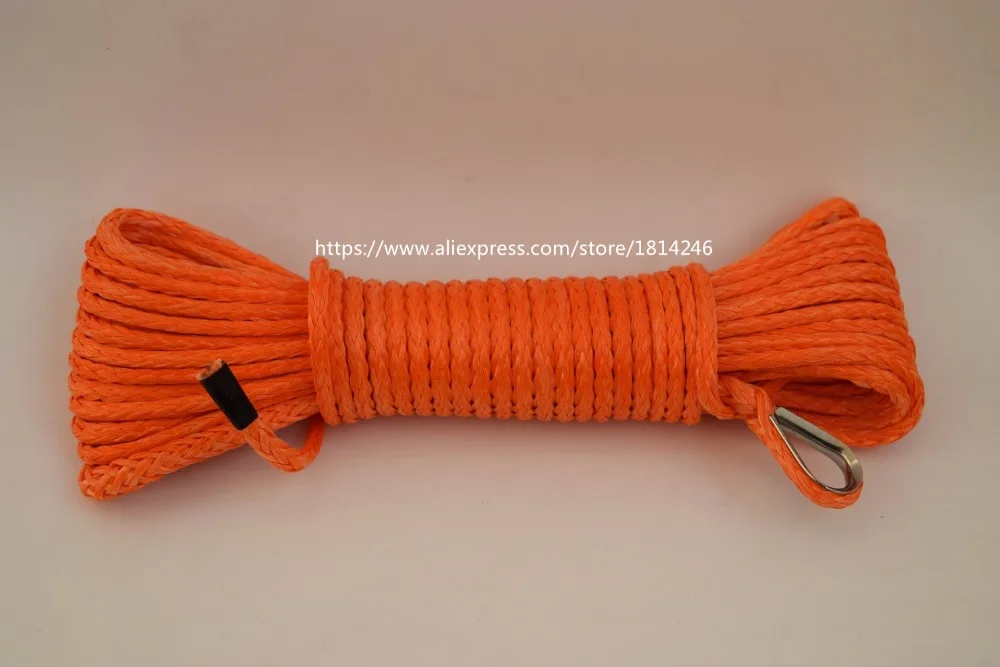 البرتقال 5 ملليمتر * 15 متر كابل الاصطناعية ونش حبل ، atv الونش عدة ، atv الونش الاكسسوارات ، قارب ونش حبل