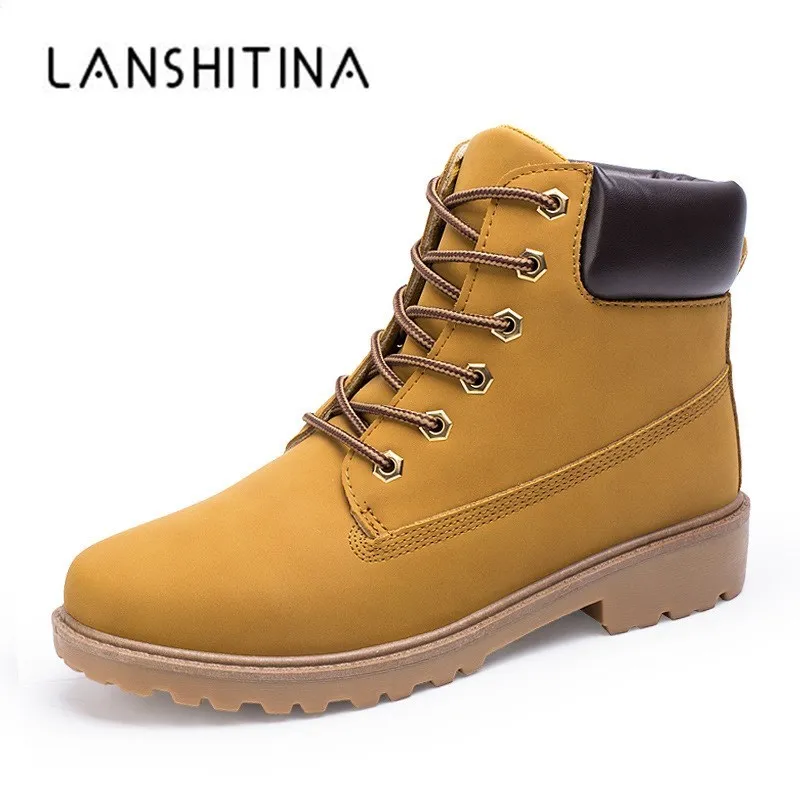 

2018 Fashion Men Female Boots Casual Winter Shoes Autumn Man Leather Shoes Velvet Snow Work Tooling Ankle Boots BIG Size 36-46