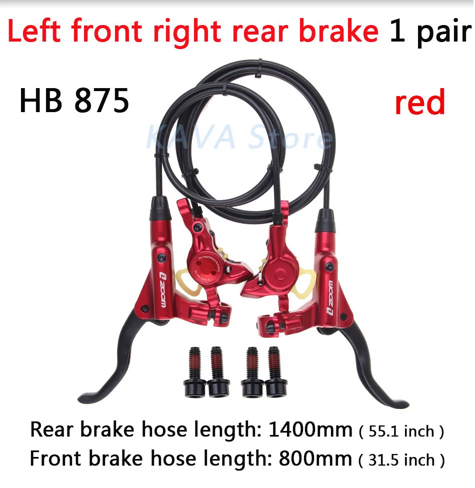 ZOOM HB 875 Гидравлический тормозной рычаг передний 800/задний 1400 мм для горного велосипеда MTB дисковый тормозной зажим тормозные колодки Горячая Распродажа