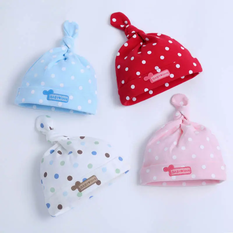 

Lovely Newborn Infant Baby Boy Girl Hat Polka Dot Cotton Kids Cap 0-36M