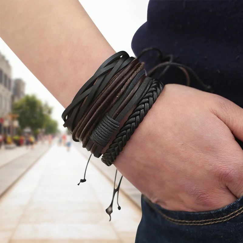 Hot sale Bracelets & Bangles mens leather bracelet 2020 Pulseira Masculina Jewelry Charm Bileklik Pulseiras Boyfriend Girlfriend