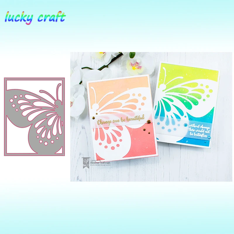 

Luck YCraft Butterfly Background Frame Metal Cutting Dies for DIY Scrapbooking Embossing Paper Cards Making Crafts Dies Cut 2019