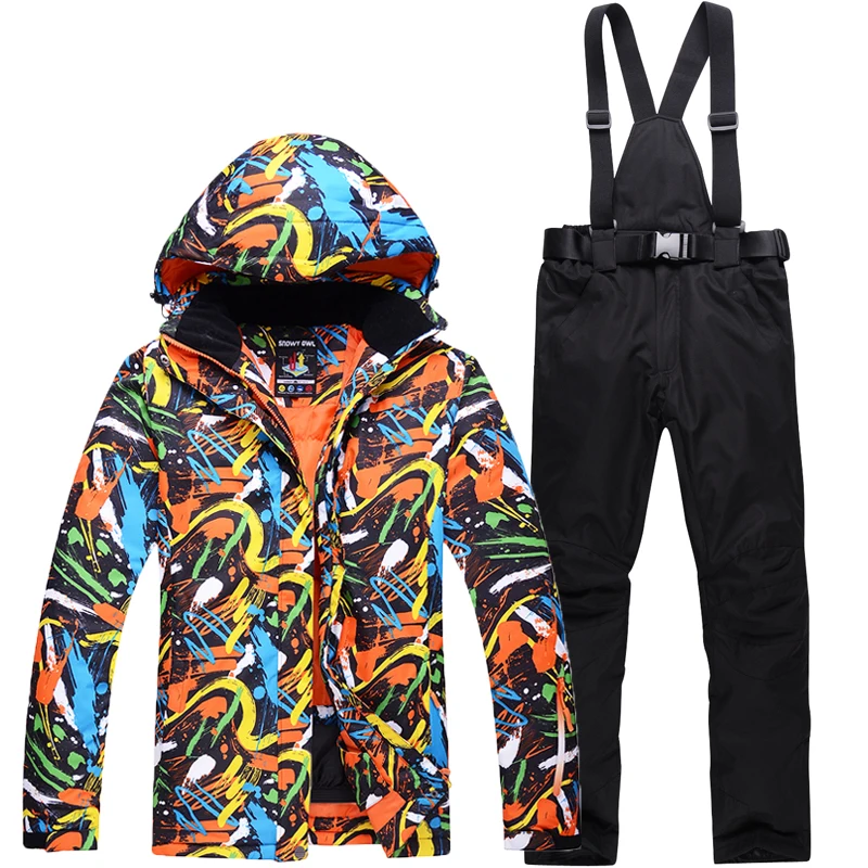 Russia ski jumpsuit one piece ski suit men super warm waterproof snow