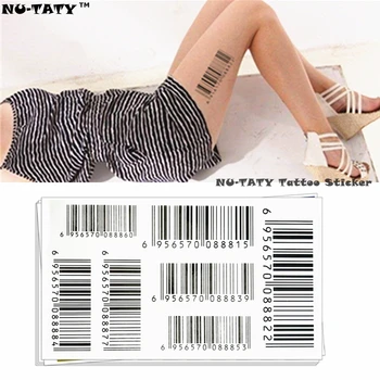 

Nu-TATY Black barcode Temporary Tattoo Body Art Arm Flash Tattoo Stickers 17*10cm Waterproof Fake Painless Tattoo Sticker