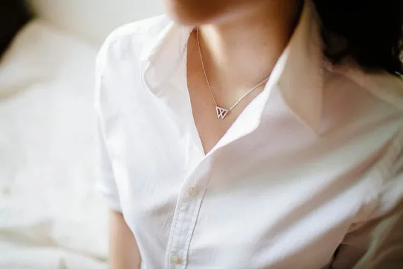 2014-Fashion-18k-gold-silver-rose-chevron-triangle-joined-necklace-jewelry-Free-Shipping (3)