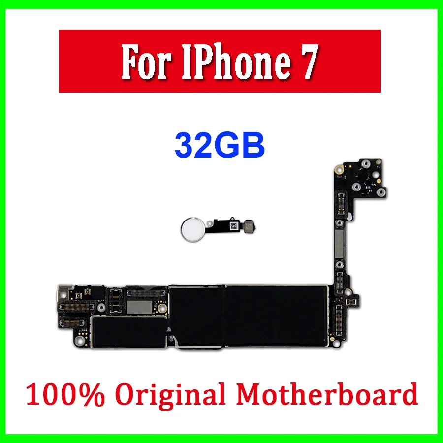

32gb 128gb 256gb for iPhone 7 Motherboard With Touch ID 100% Original Unlocked for iphone 7 Mainboard WIth IOS Logic Board