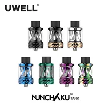 Em Estoque!!! NUNCHAKU UWELL Atomizador 5 ml Tanque 7 Cores Cigarro Eletrônico Acessório Plug-puxar Bobinas Grandes Nuvens de Baixa potência