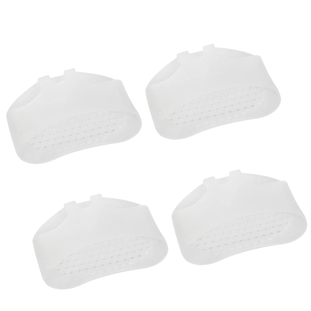 4pcs White Gel Half Toe Sleeve Metatarsal Pads Forefoot Cushions Bunion Pads Foot Protection For Men And Women