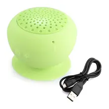 Green silicone sucker bluetooth speakers, with USB cable