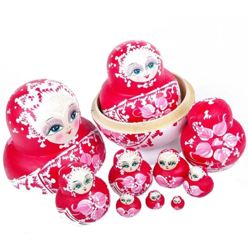Goede Russische Matroesjka Poppen Basswood Creatieve Beer Oor Nesting Dolls Gift Russische Traditionele Etnische Stijl DIY Poppen