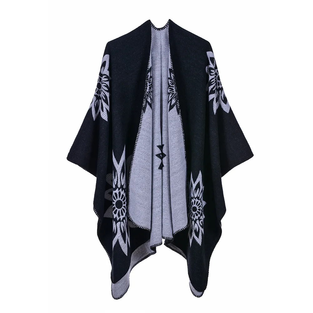 450 г толстый теплый зимний шарф-одеяло для женщин модный принт шали и палантины фирменные дизайнерские пончо новые накидки Femme Echarpe - Цвет: lh-1