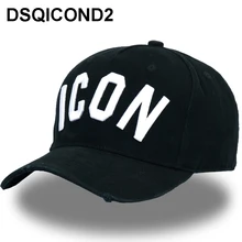 DSQICOND2, venta al por mayor, gorras de béisbol de algodón con logotipo de icono, letras dsq, gorra de alta calidad para hombre y mujer, sombrero de diseño de cliente, gorra negra para papá(China)