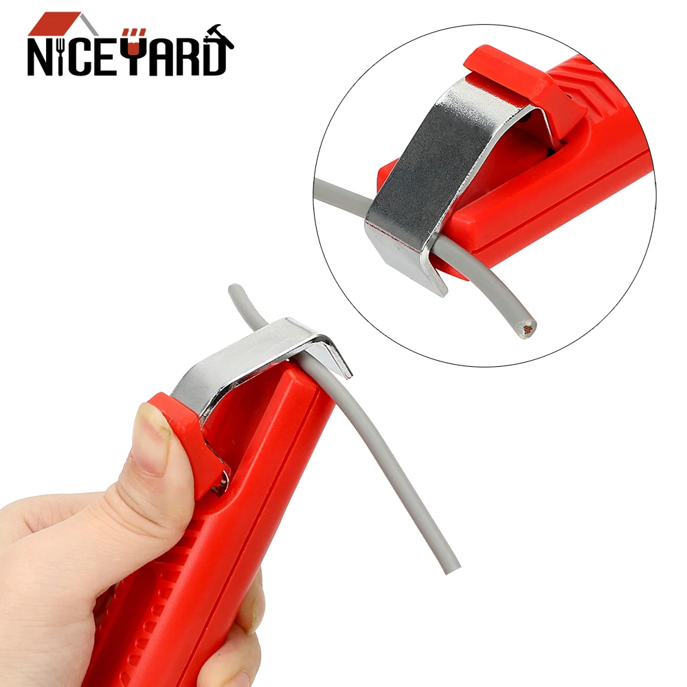 NICEYARD прочный мини электрик нож для зачистки проводов нож пластиковая рукоятка регулируемый ПВХ кабель зачистки нож 8-28 мм