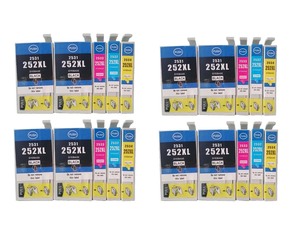 20 шт совместимый патрон чернил для принтера Epson T252 T252XL принтер для Epson WF-3620 WF-3640 WF-7110 WF-7610 WF-7620 принтер