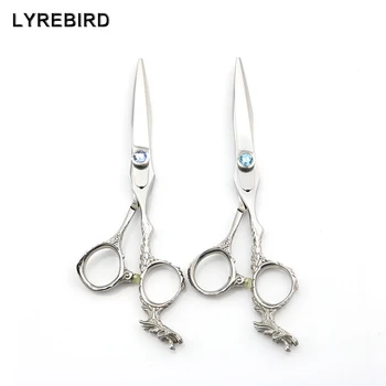 

Professional Hair Scissors 6 INCH Barber Scissors Scissors Real Japan 440C Dragon Head handle Lyrebird TOP CLASS 1PCS/LOT NEW