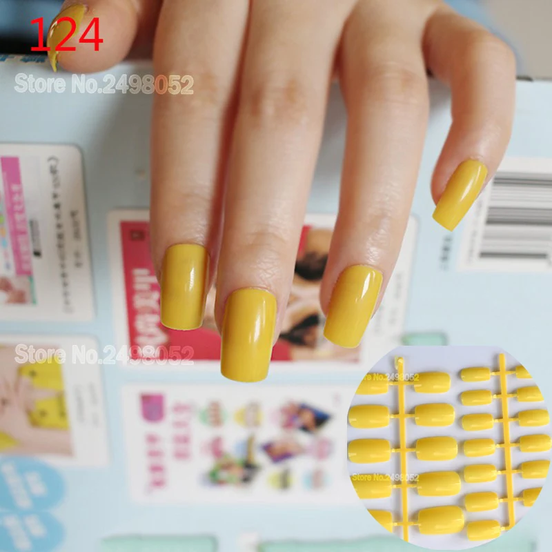 False Nails 24pcs Long Full Cover Artificial Fake Nails ...