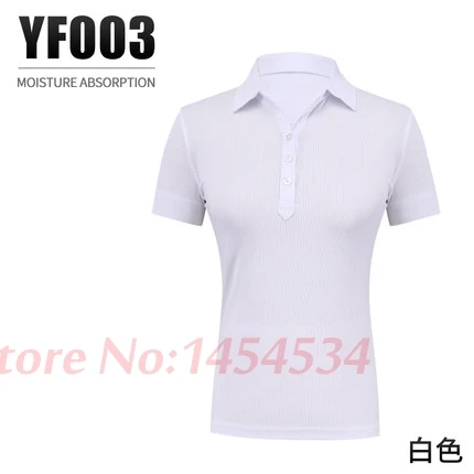 Специальное качество, топы, рубашки поло, Женские Короткие хлопковые футболки, женская одежда для гольфа/тенниса, S-XXL футболки - Цвет: yf003 white
