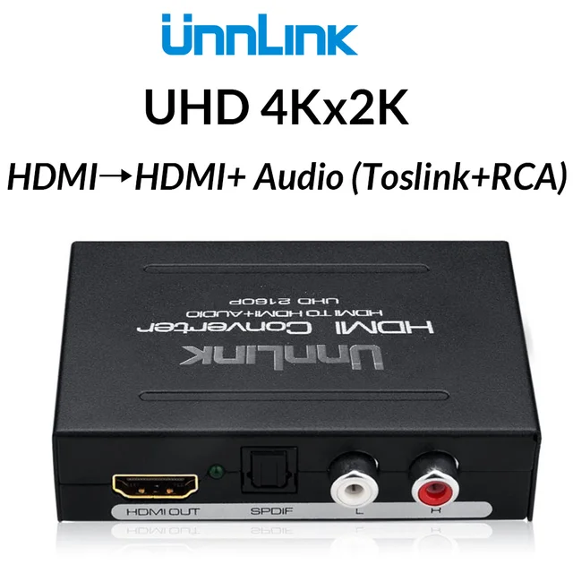Special Price Unnlink HDMI Audio Extractor Converter Splitter HIFI 5.1ch SPDIF Optical Toslink RCA UHD4K for Chromecast Fire TV Stick Box Roku