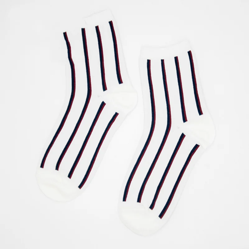 5 пар Новых осень-зима Мода Для мужчин Для женщин Unisex пары носки Винтаж японский Стиль полосатые носки дышащие длинные гольфы Meias