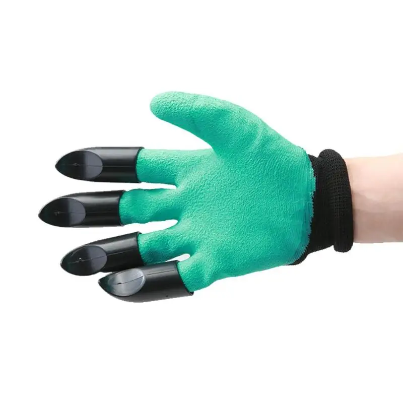 1 Pair Garden Gloves 4 ABS Plastic Garden Genie Rubber Gloves With Claws Quick Easy to Dig and Plant For Digging Planting